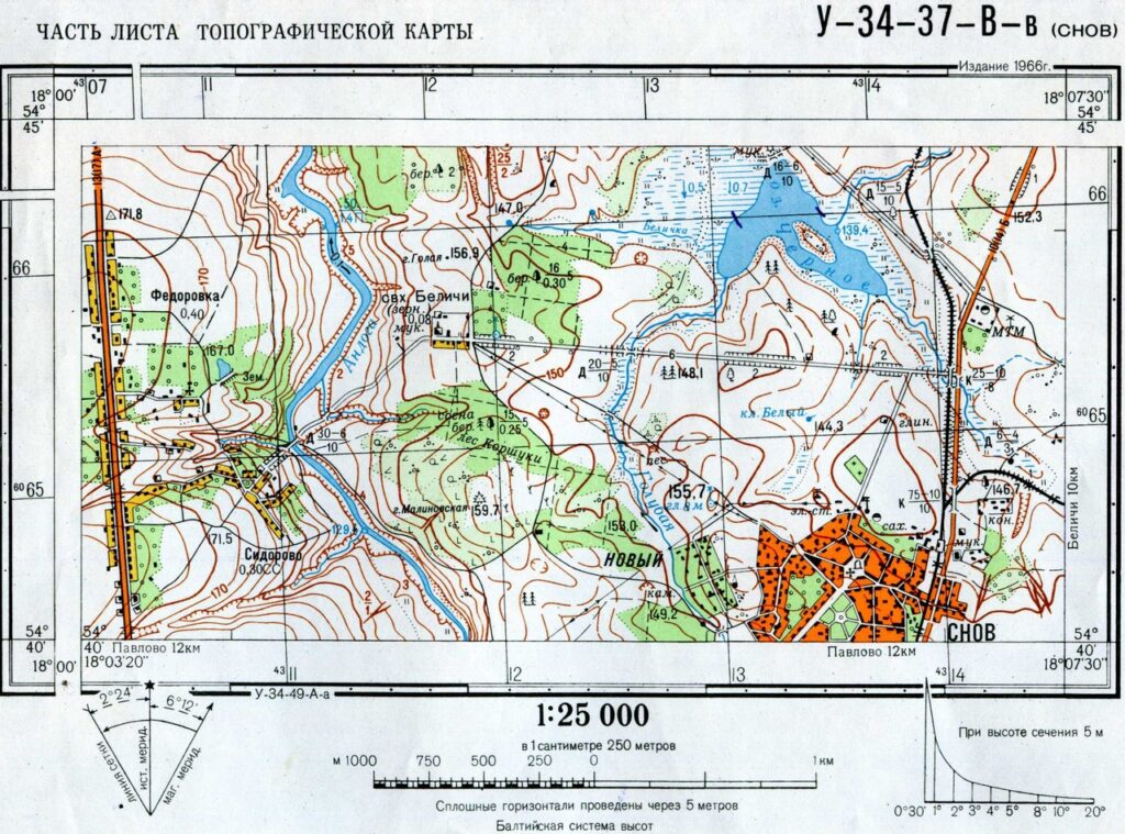 Описание фрагмента топографической карты 1